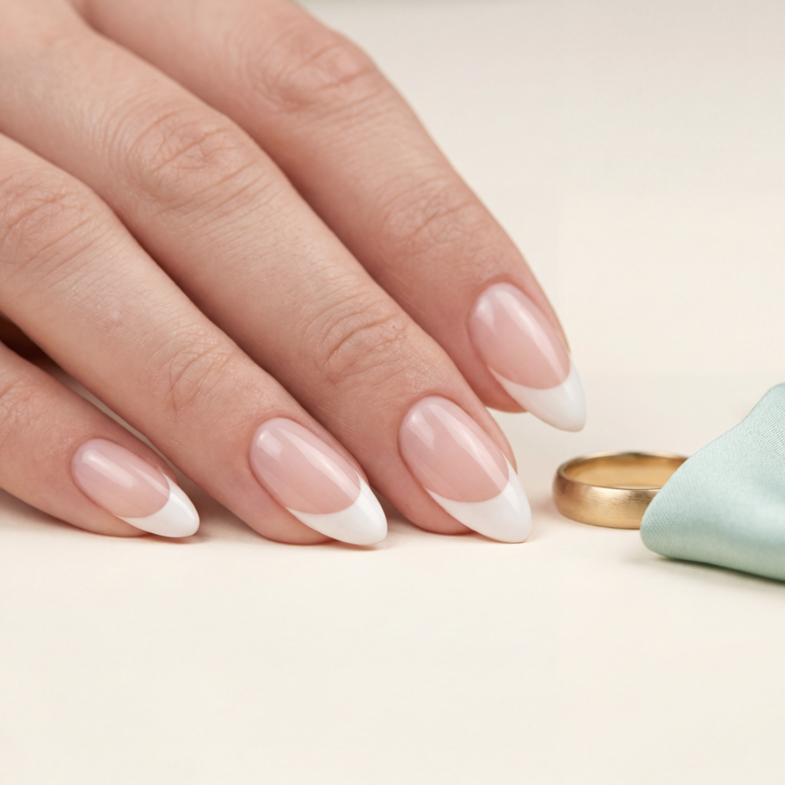 Elegant hand with flawless French manicure